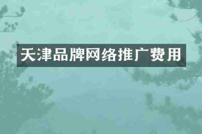 天津品牌网络推广费用