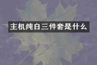 主机纯白三件套是什么