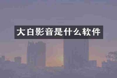 大白影音是什么软件