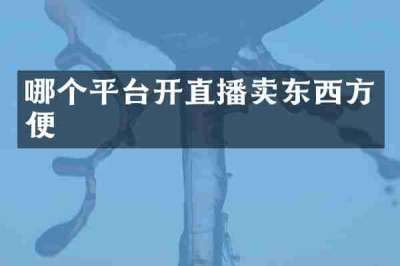 哪个平台开直播卖东西方便
