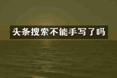 头条搜索不能手写了吗