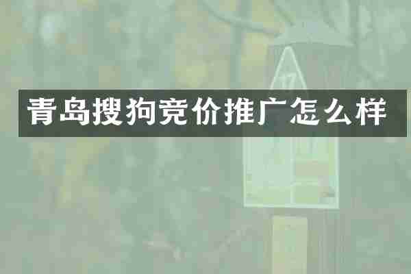 青岛搜狗竞价推广怎么样