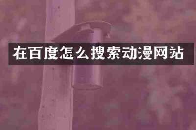 在百度怎么搜索动漫网站