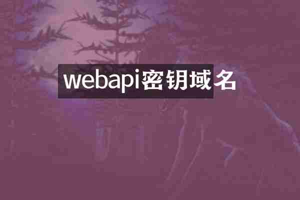 webapi密钥域名