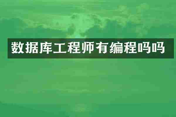 数据库工程师有编程吗吗