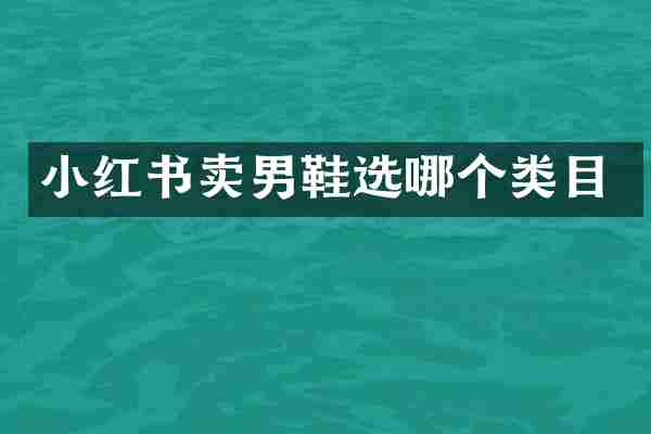小红书卖男鞋选哪个类目