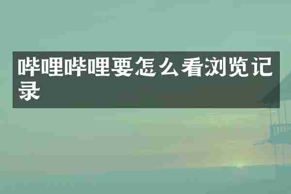 哔哩哔哩要怎么看浏览记录