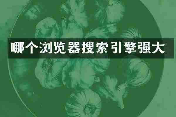 哪个浏览器搜索引擎强大