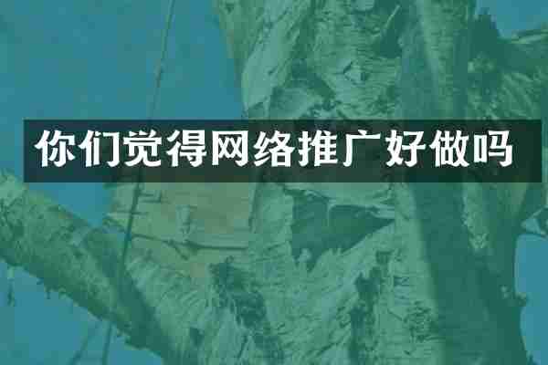 你们觉得网络推广好做吗