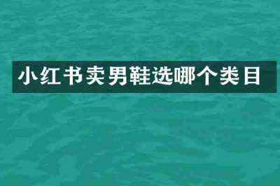 小红书卖男鞋选哪个类目