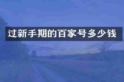 过新手期的百家号多少钱