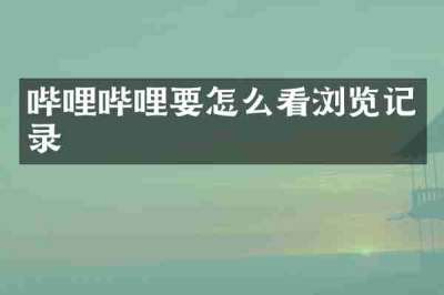 哔哩哔哩要怎么看浏览记录