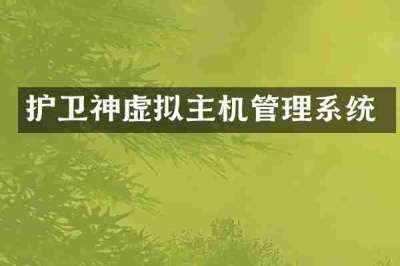 护卫神虚拟主机管理系统