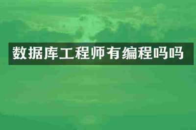 数据库工程师有编程吗吗