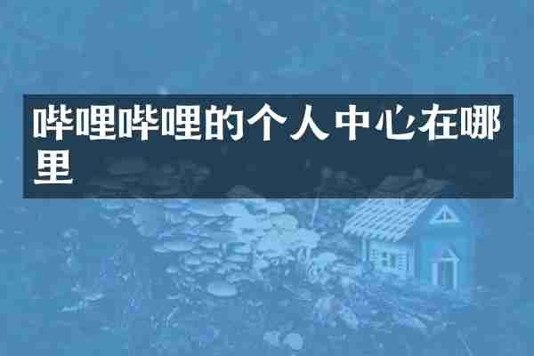 哔哩哔哩的个人中心在哪里