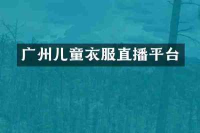 广州儿童衣服直播平台