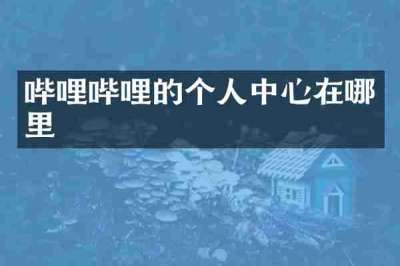 哔哩哔哩的个人中心在哪里