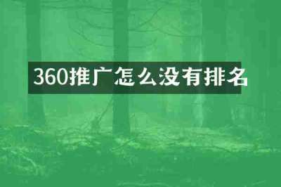 360推广怎么没有排名