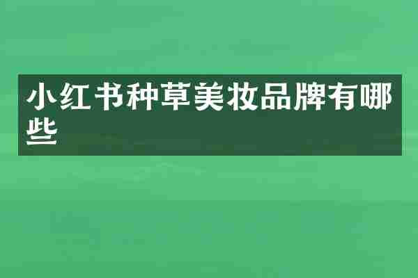 小红书种草美妆品牌有哪些