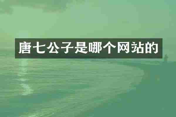 唐七公子是哪个网站的