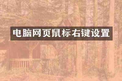 电脑网页鼠标右键设置