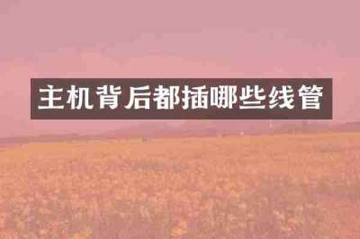 主机背后都插哪些线管