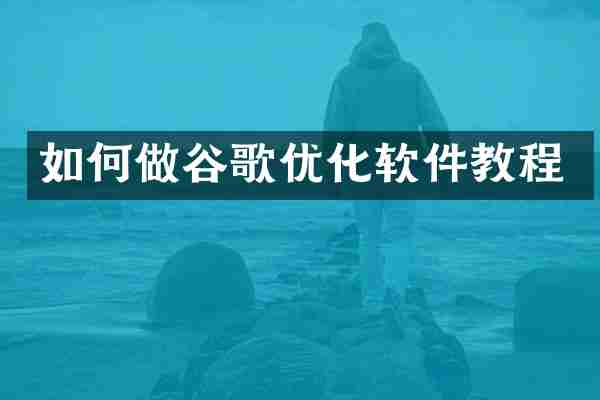 如何做谷歌优化软件教程