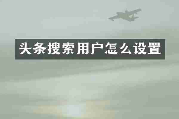 头条搜索用户怎么设置