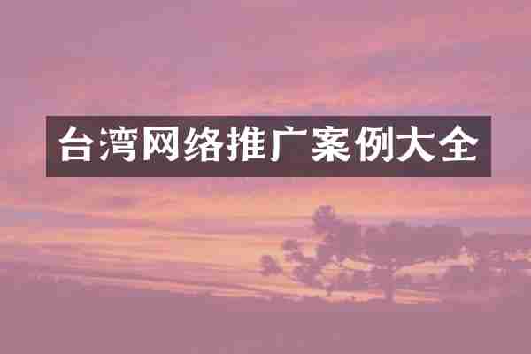 台湾网络推广案例大全