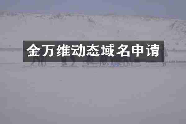金万维动态域名申请