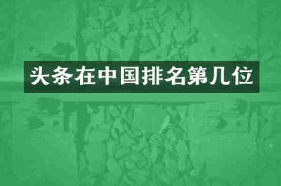 头条在中国排名第几位