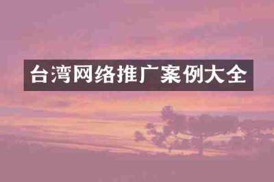 台湾网络推广案例大全