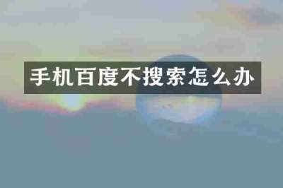 手机百度不搜索怎么办