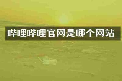 哔哩哔哩官网是哪个网站