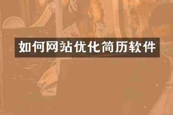 如何网站优化简历软件