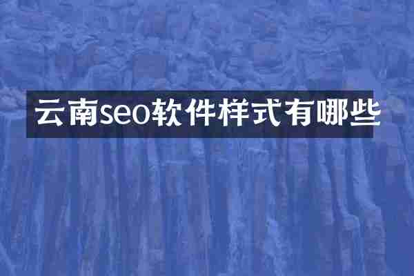 云南seo软件样式有哪些