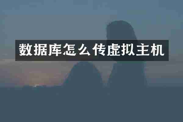 数据库怎么传虚拟主机