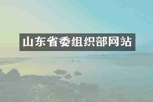 山东省委组织部网站