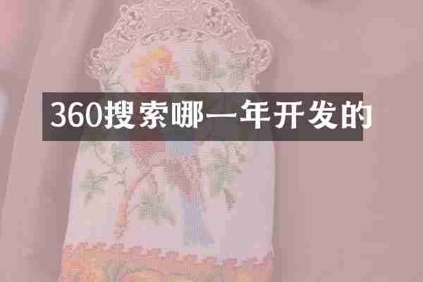 360搜索哪一年开发的