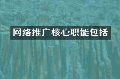 网络推广核心职能包括