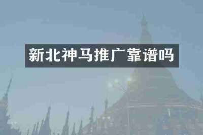 新北神马推广靠谱吗