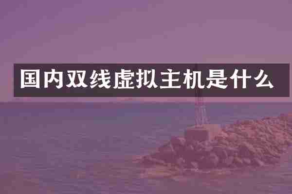国内双线虚拟主机是什么