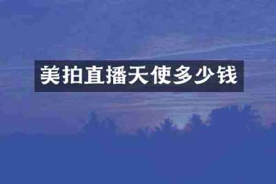 美拍直播天使多少钱