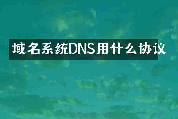 域名系统DNS用什么协议