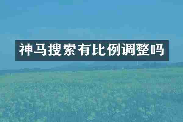 神马搜索有比例调整吗