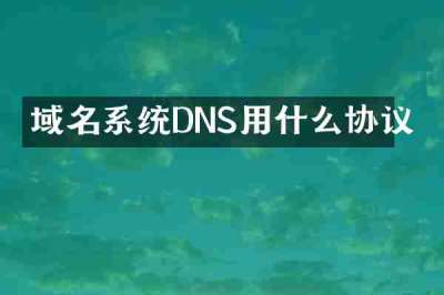 域名系统DNS用什么协议