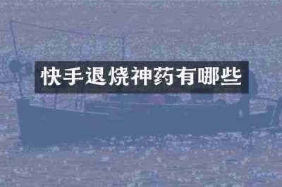 快手退烧神药有哪些
