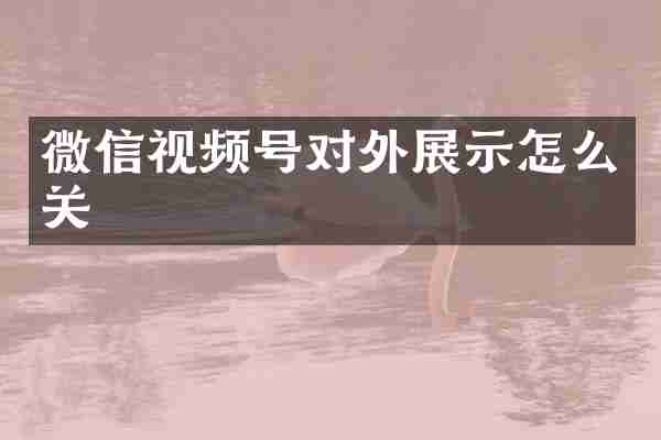 微信视频号对外展示怎么关
