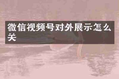 微信视频号对外展示怎么关
