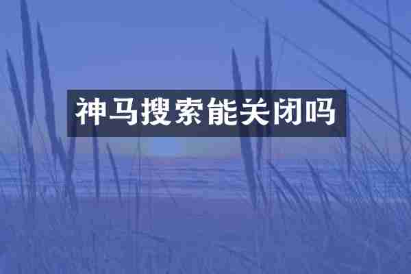 神马搜索能关闭吗
